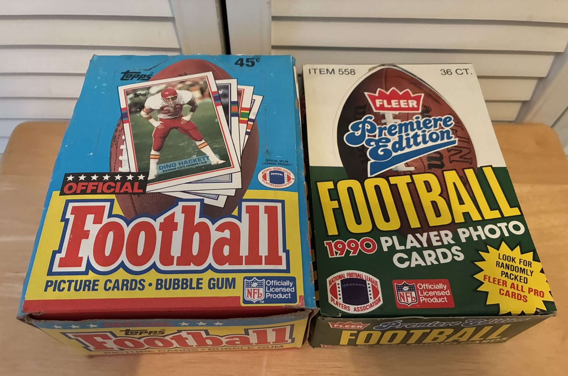 1989 TOPPS and 1990 FLEER Football Trading Cards Sealed Packs