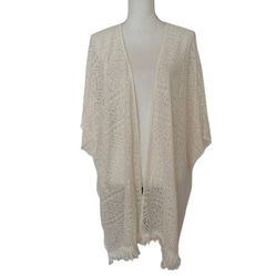 New American Eagle Kimono Cover-Up Womens Beige Paisley Boho Beach Wrap, Sz OS 
