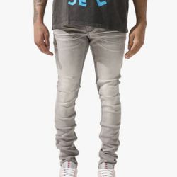 NWT SERENEDE “Marine Layer” Grey Distressed Jeans - Size 30