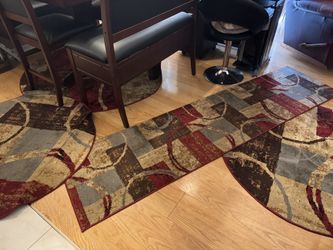 Barista Kouillou Multi Throw Rugs Lot Of 4 Round (3) 2' 2 x 6' 0 Runner Rug