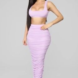 Lavender Top And Skirt Set 
