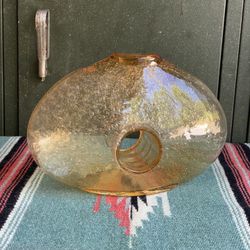 vintage hand blown donut hole vase