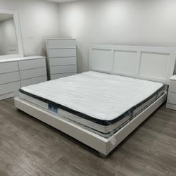 NEW BEDROOM SET WHIT QUEEN MATTRESS 💫 NUEVO JUEGO DE CUARTO CON COLCHÓN QUEEN 