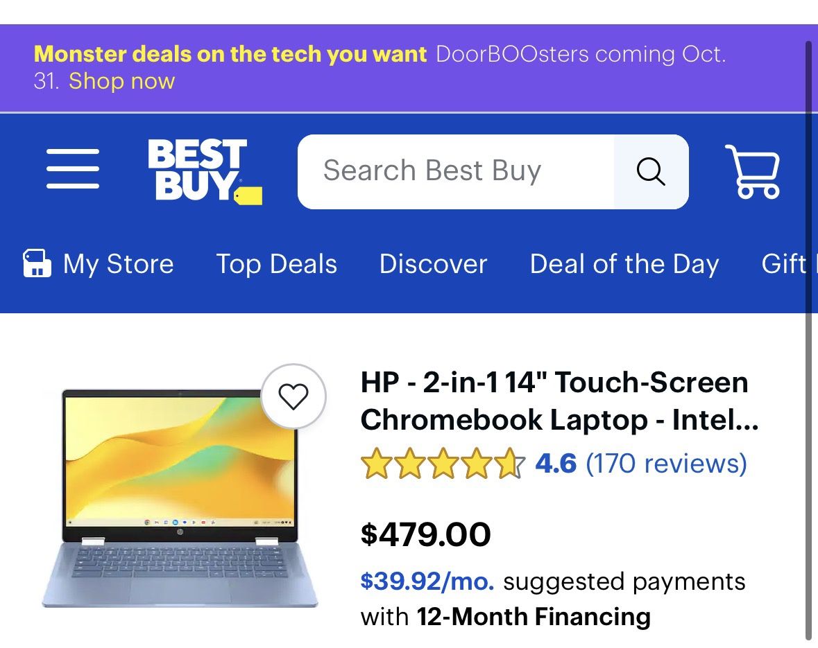 HP Chromebook x360 touch screen 
