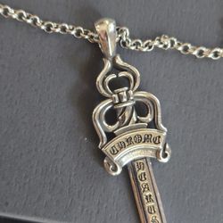 CH Chrome Hearts Dagger Pendant Chain Necklace. 925 Silver