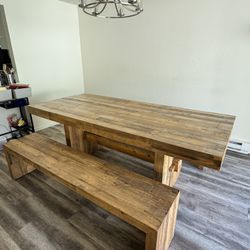 West Elm Emmerson Dining Table and Bench Set
