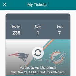 New England Patriots  vs. Miami Dolphins 