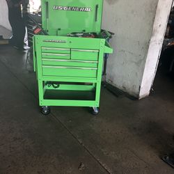 Us General Green 5 Drawer Tool Cart 