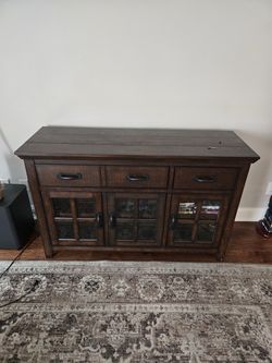 Dark Brown Wood TV Stand / Sideboard