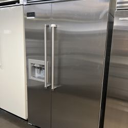 Viking 48”Wide Built In Side By Side Stainless Steel Refrigerator