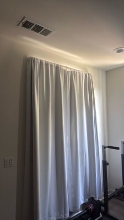 White blackout curtains