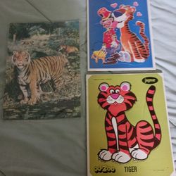 3 Vintage Tiger Puzzles