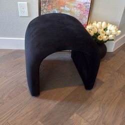 New Black Velour Ottoman Waterfall 