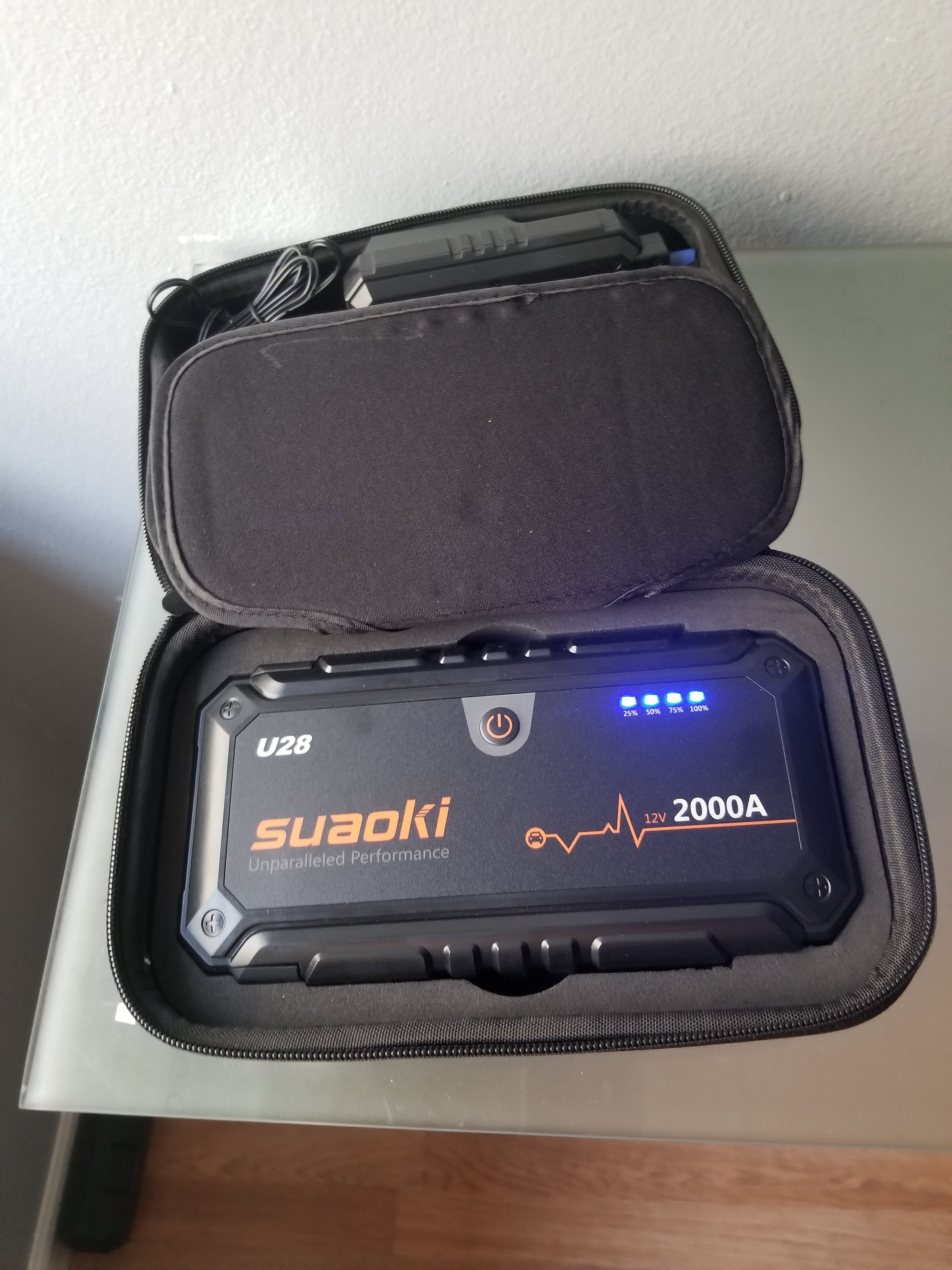 SUAOKI U28 2000A 12v CAR JUMP STARTER BOOSTER Battery charger power Bank LED SOS