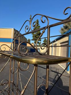 Luxury Vintage French Bakers Rack-Étagère Wrought Iron and Brass-Very Heavy