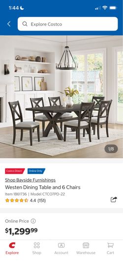 Westen Dining Table and 6 Chairs