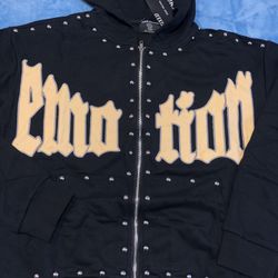 Black studded emotion, hoodie S, M, L, XL,
