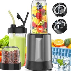 Smoothie Blender, 1300 W Upgraded Compact Personal Blender for Shakes and Smoothies, Juice, Frozen Drinks, Sauces & More, Smoothies Maker with 2 * 32