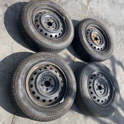 4 — 195/65r15 5x3.94 5x100 Stock Prius Corolla Impreza Wheels Rims Good 90% Treads Yokohama Tires!!
