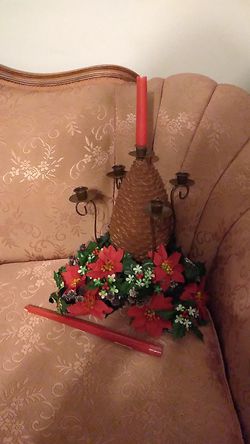 2 .. 12ins. Metal Candelabras With 5 Places For Candles, Wreaths And Candles NOT Included.