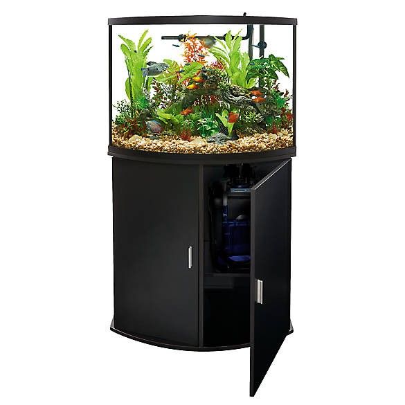Top Fin Bowfront Aquarium & Stand Ensemble - 36 Gallon NO LID NO FILTER