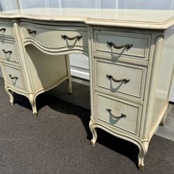 Antique 7 Drawer White Desk