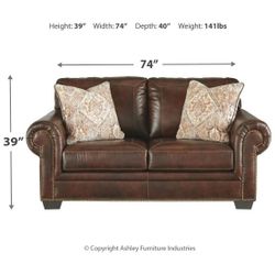 Roleson - Walnut - 2 Pc. - Sofa, Loveseat