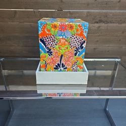 Beautiful Hand Painted Side Table Planter Box