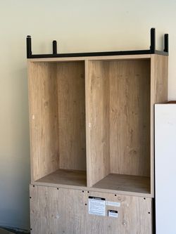 2 Wood Storage Cabinets with Shelves – $50 Each