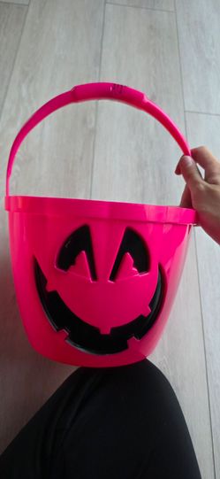 Pink pumpkin Halloween bucket x3