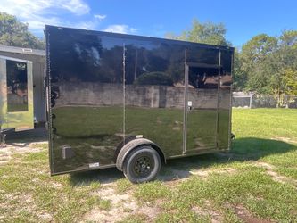 Black Enclosed Cargo Trailer Single Axle