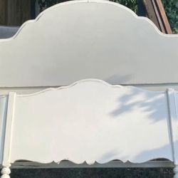 OBO 50's vintage antique white full bed frame