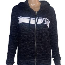 NWOT Victoria's Secret PINK Hoodie Size Large Grey White Baby Blue