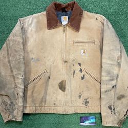 Vintage 2000s Carhartt beige Detroit jacket