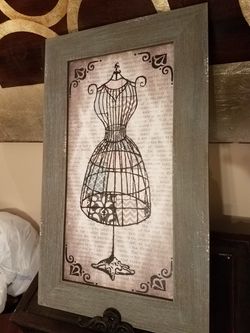 art;framed;dress;old farmhouse 15x25;$15
