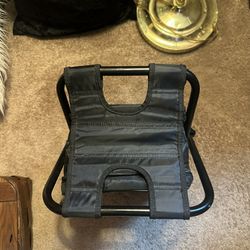Folding Stool And Cooler With Straps 