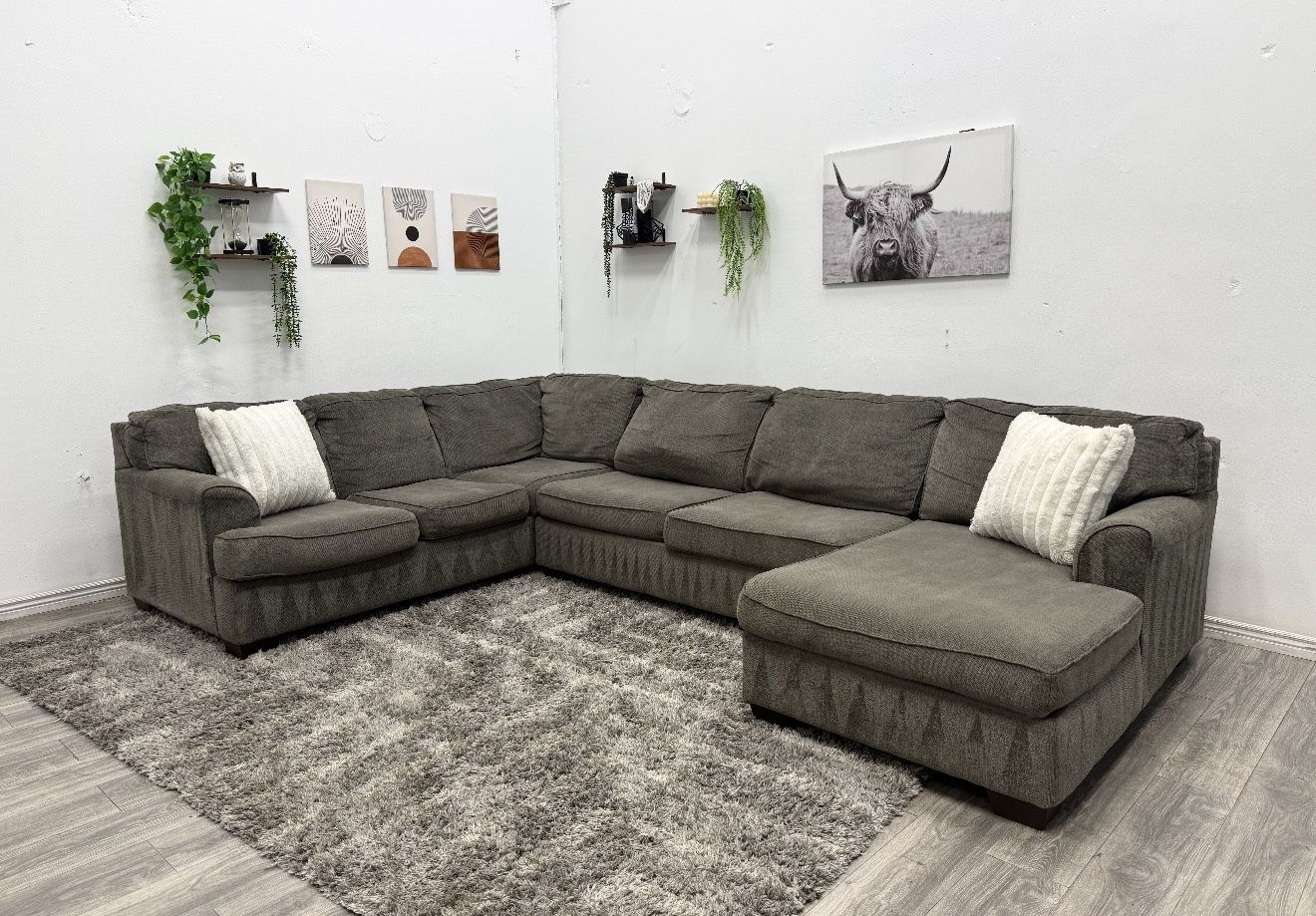 Grey Sectional Couch - Free Delivery