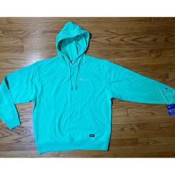 Champion Loose Fit RW Reverse Weave Hoodie Logo Lime Green Men’s Sz L New!!