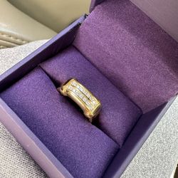 Men’s 10 Karat Gold Double Row Diamond Ring 