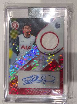 2025-26 Topps Pristine PPAR-SON Heung-Min Son Red Refractor Auto Relic /5 Spurs