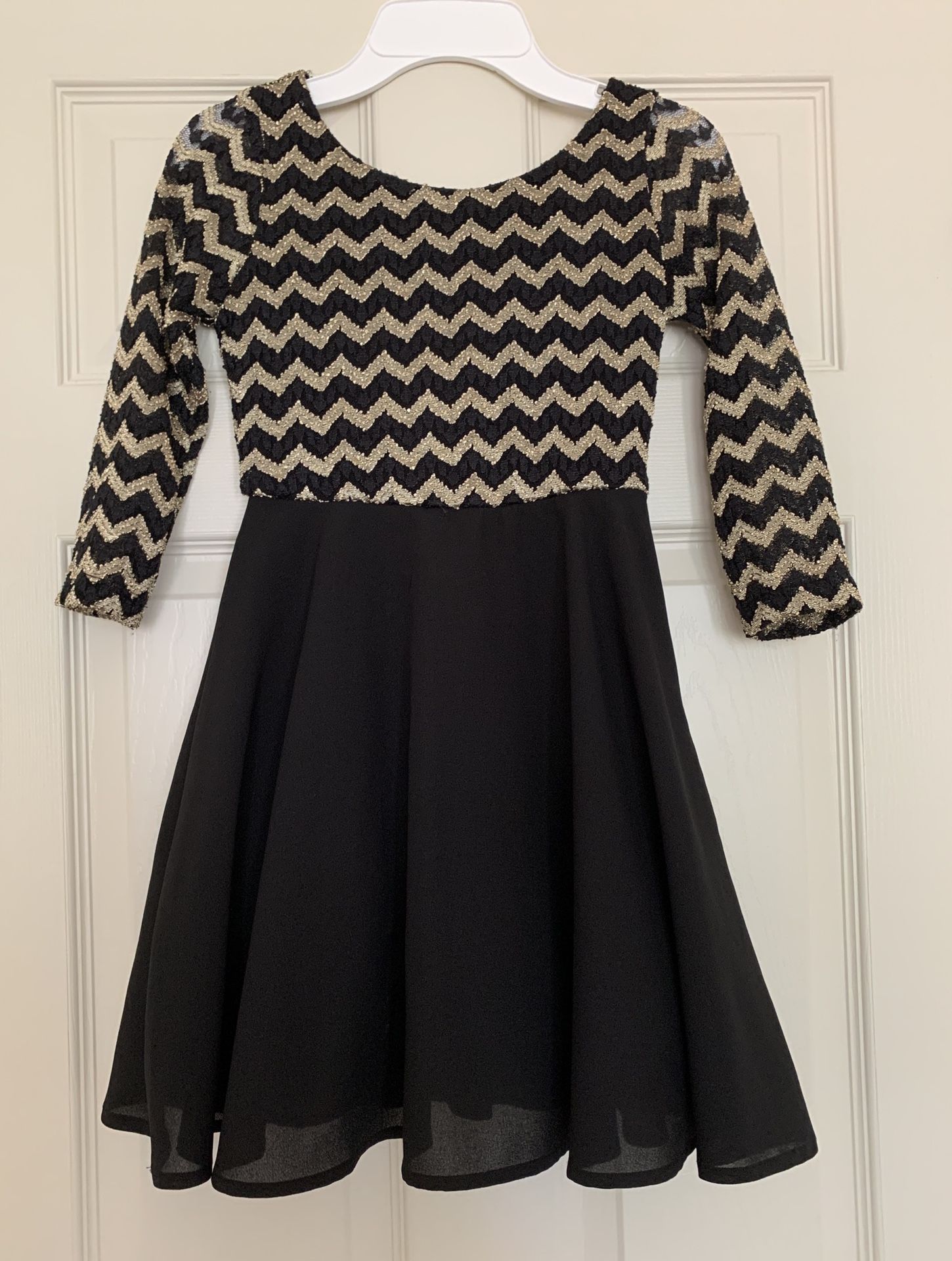 Sequin Hearts Girls Chevron Dress