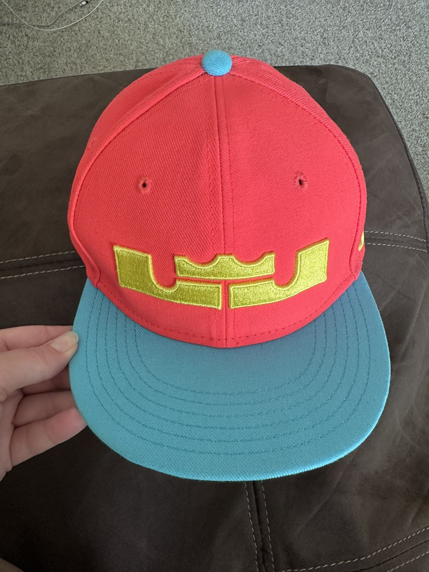 Nike Lebron James Hat Snapback Cap True Pink Blue Fluorescent