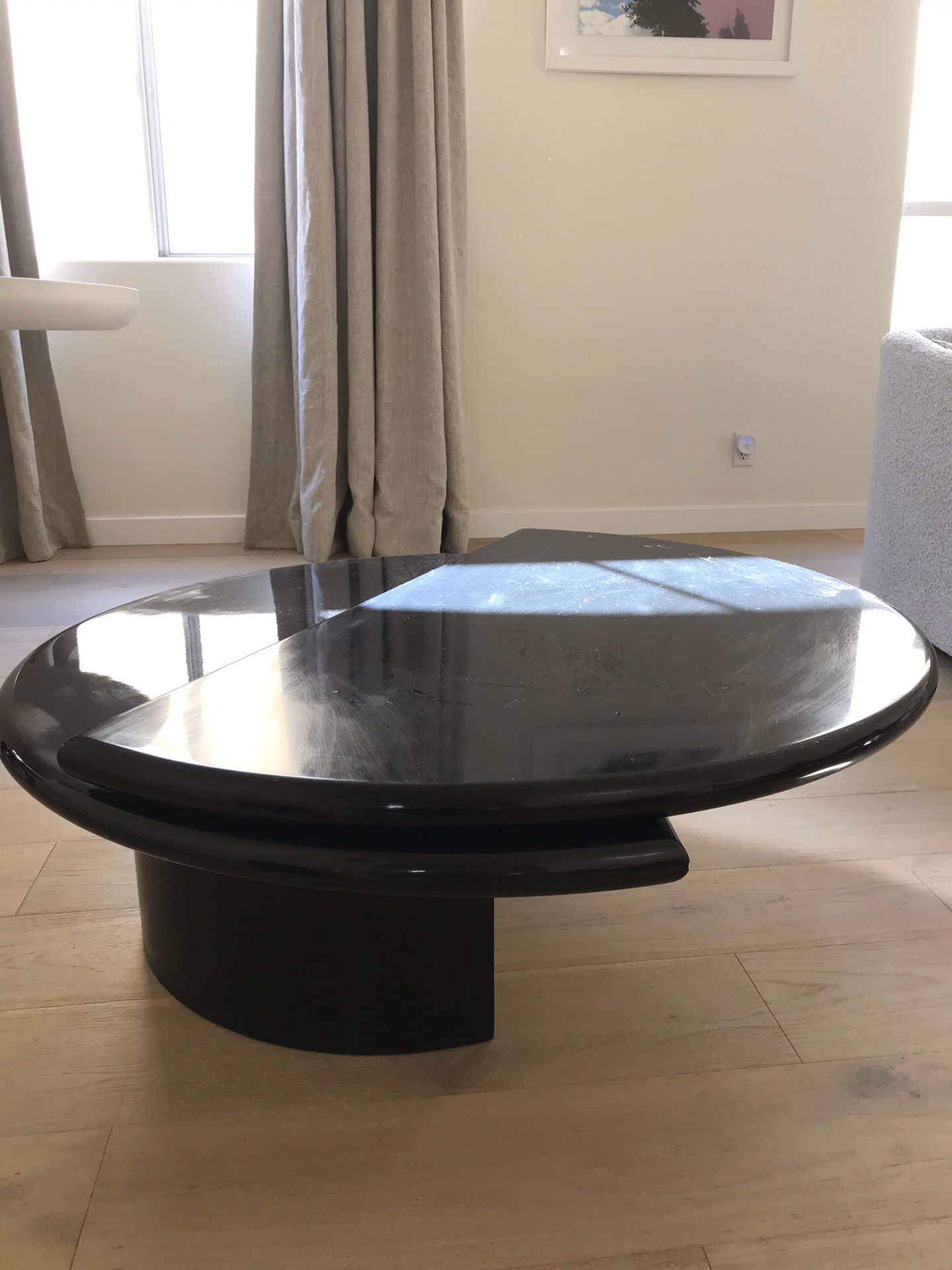 Modern black lacquer coffee table