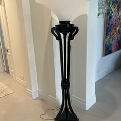 Black Lacquer Swan Torichier Floor Lamp