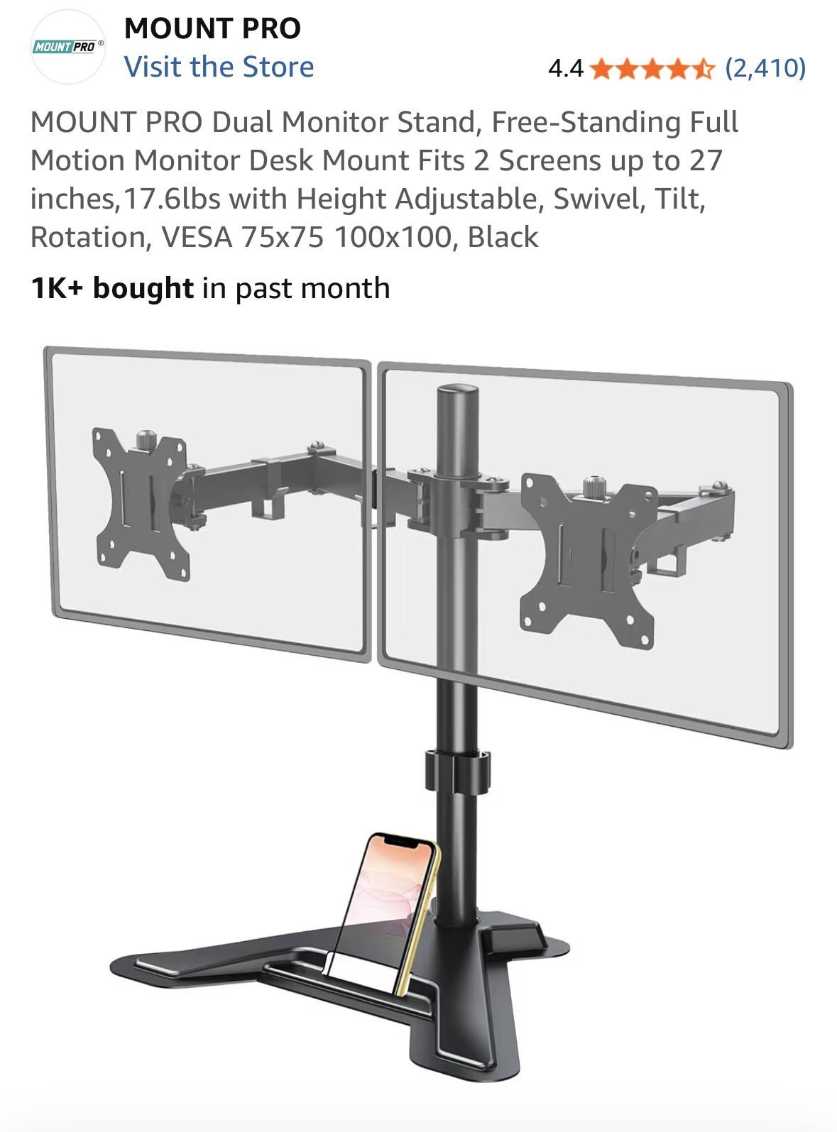 *NEW* in Box: MOUNT PRO Dual Monitor Stand