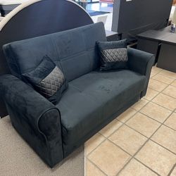 Black Velvet Sofa Bed Loveseat