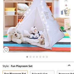 Teepee Tent for Kids With LED Star Lights