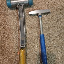 Vintage Hammers - Rubber Mallet & Metal Hammer