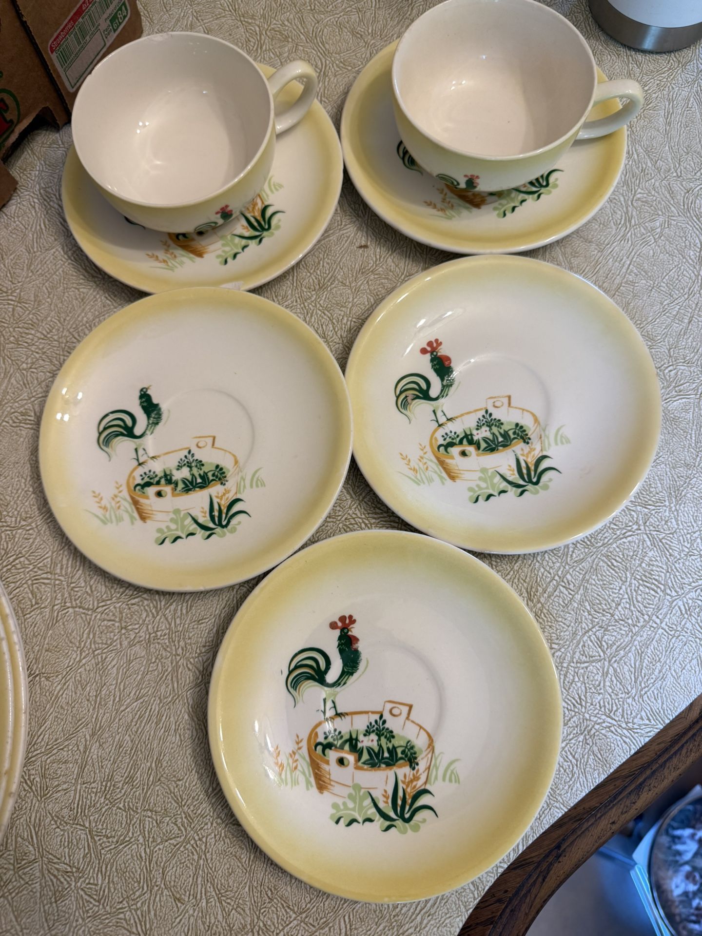 Vintage Paden City Pottery Stoneware with Rooster Motif