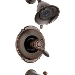 Delta Faucet Victorian 17 Series Dual-Function Tub and Shower Trim Kit with 2-Spray Touch-Clean Shower Head, Venetian Bronze T17455-RB 

